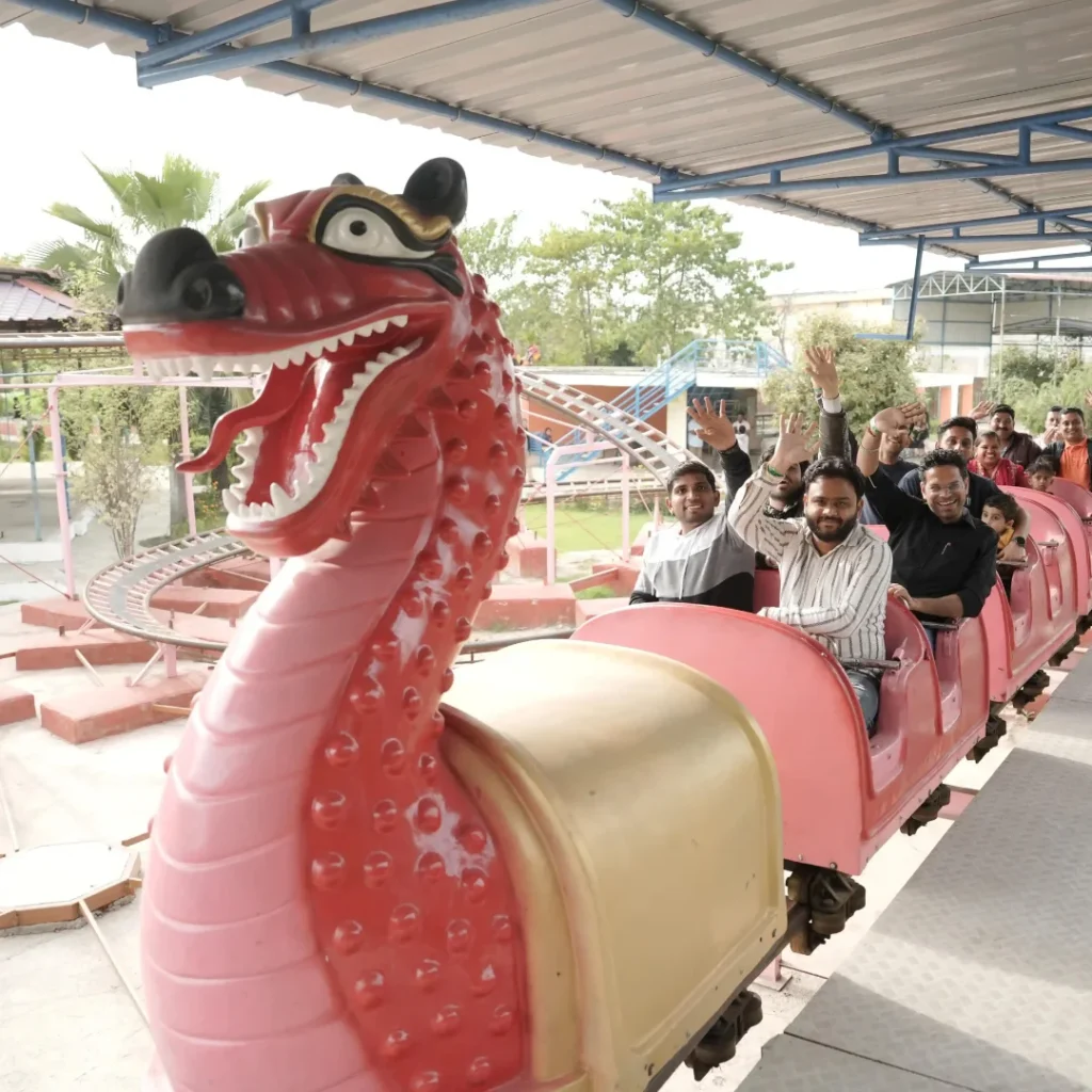 dragon coaster ride at mojoland amusement park